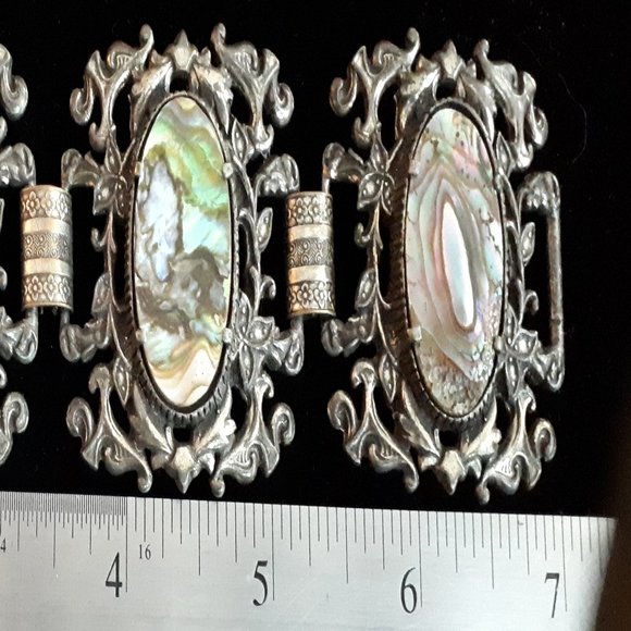 Vintage Abalone 4 Station Cuff - Picture 6 of 6
